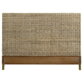 Zyla Woven Rattan Eastern King Panel Headboard Kubu Grey
